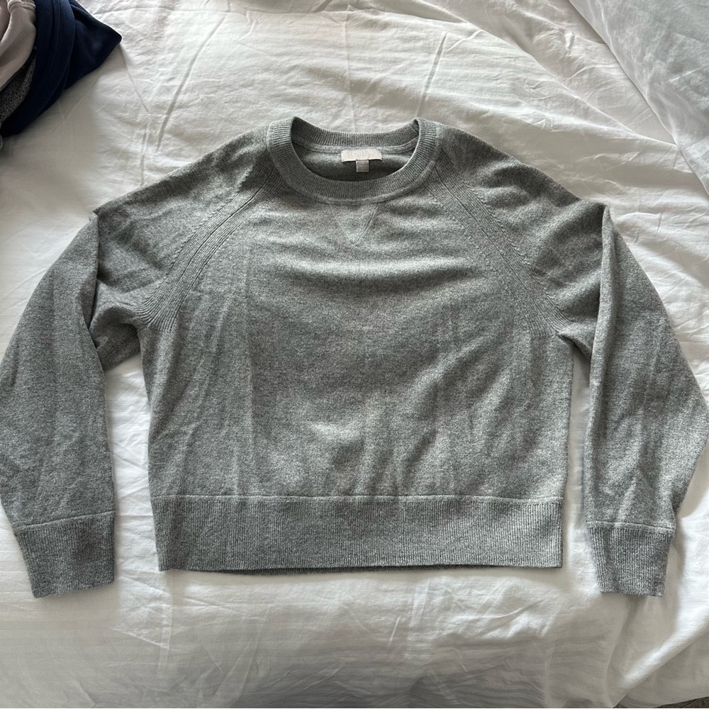Jcrew cashmere grey crew neck sweater size small never worn